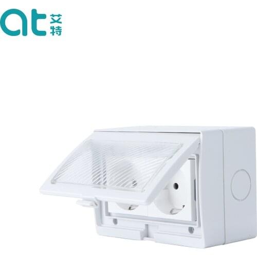 IP55 2 Gang Socket GERMAN Outdoor Power Supply Waterproof Industrial Socket Waterproof Wall Socket Wall Switch