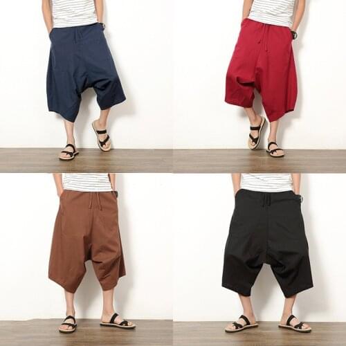 5XL Japanese Fashion Solid Color Harem Pants Men Joggers Sweatpants Casual Soft Trousers 2021 Summer New Streetwear Plus Size