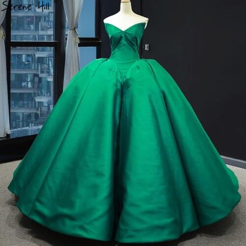 Green High Quality Satin Vintage Wedding Dress 2020 Off Shoulder Sexy Simple Bridal Gowns Real Photo HM66858 Custom Made