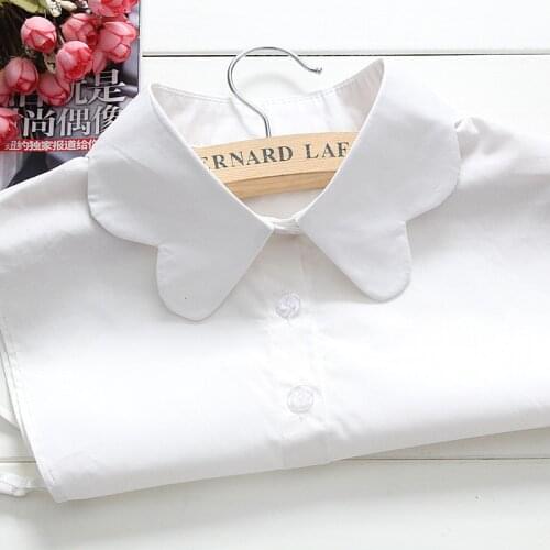 White Fake Collars for Women Detachable Lapel Collar Blouse Half Shirt Top Femme Removable False Collars Neckwear Accessories