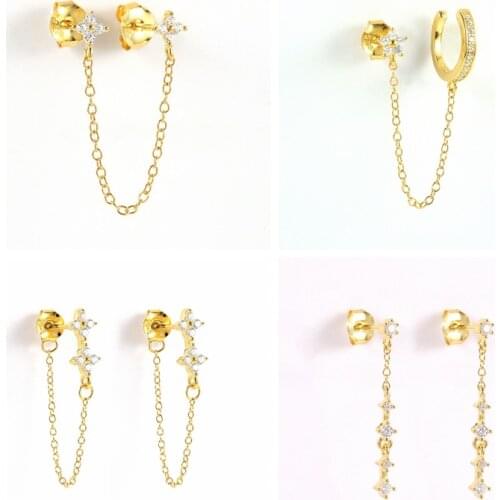 BOAKO Tassel Diamond 925 Sterling Silver Earrings For Women Earrings Dangle Piercing Pendientes Mom Gift 2021 Trend Vintage