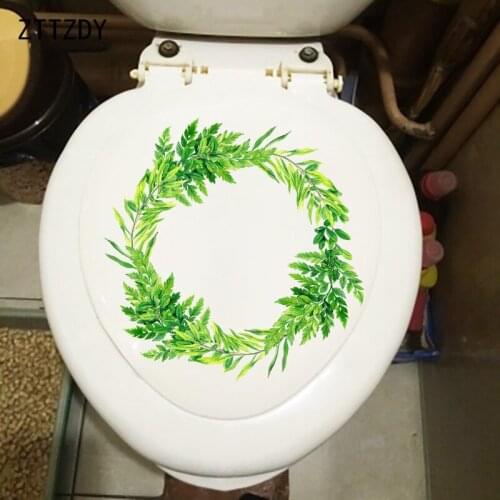 ZTTZDY 24.5×24.5CM Green Fern Planting Ring Fresh Home Decoration Accessories Wall Stickers Toilet Decals T6-0294