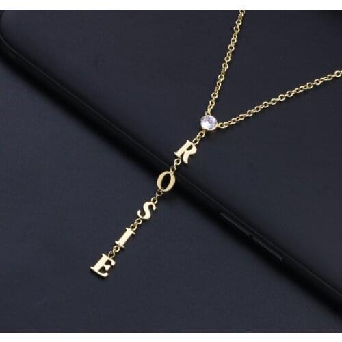 3UMeter Name Necklace Personalize Crystal Choker Custom Necklace Women Pendant Heart Necklace Baby Necklace for Gift