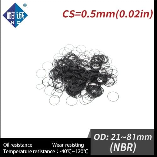 5PCS/lot Rubber Black NBR CS 0.5mm OD21/24.5/26/31/40/56/61/80/81mm O Ring Gasket Oil resistant waterproof Nitrile rubber oring