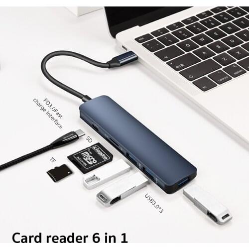 USB HUB C HUB Adapter 6 in 1 USB C to USB 3.0 HDMI-Compatible Dock for MacBook Pro For Nintendo Switch USB-C Type C 3.0 Splitter