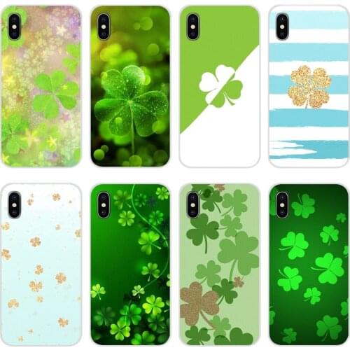 Four leaf clover Lucky leaves For Huawei Y5 Y6 Y7 Y9 Prime Pro GR3 GR5 2017 2018 2019 Y3II Y5II Y6II Accessories Phone Skin Case