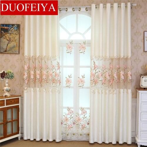 European Luxury Elegant Embroidered Curtains For Living Room High Quality Classic French Window Curtains for Bedroom G001