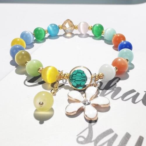 Hiyong Stone Wrap Opal Bracelets Femme Opal String Cymophane Braided Yoga Friendship Bracelets Bangles Bohemian Jewellery Gifts