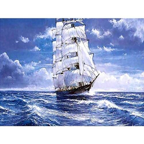 DIY Paints By Numbers Sailboat 50x40cm Pictures Oil Painting By Numbers Set Gift Coloring By Numbers Canvas Wall Set Frameless