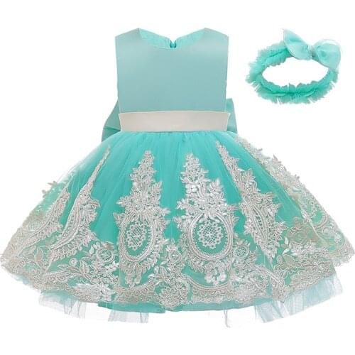 2020 New Children Dresses Girls Bow-knot High-Waist Princess Dress Kids Sleeveless Dresses Baby Girl Lace Dress 9 Month-4 Years