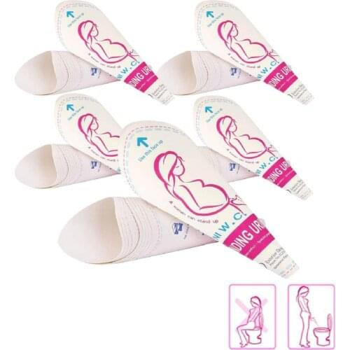 10pcs Disposable Female Urination Device Portable Standing Pee Paper Cup Women Urinal Funnel for Pregnant Travel Camping Outdoor
