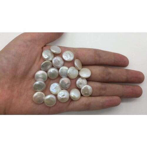 Wholesale Coin Shape Large Baroque Flat Bead Loose Freshwater Pearl