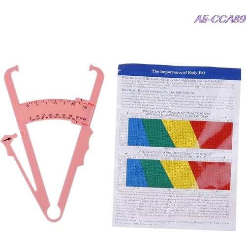1PC Body Fat Caliper Body Fat Tester Skinfold Measurement Tape with Measurement Chart Outdoor Fitness Equipment