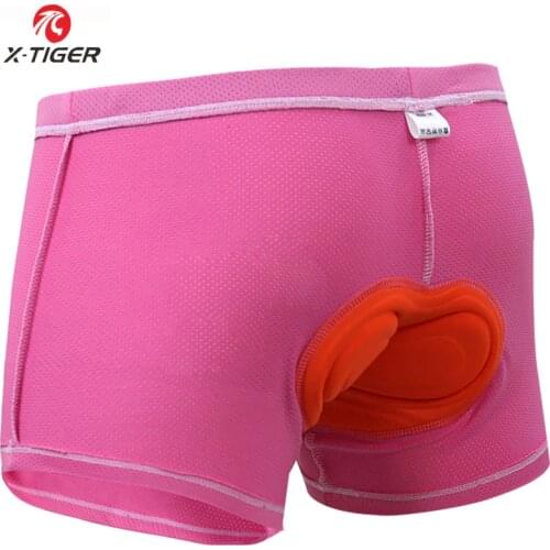 X-Tiger Womens Cycling Underwear Pro 3D Gel Padded Shockproof Pink Bicycle Underpant Bike Underwear Cycling Shorts