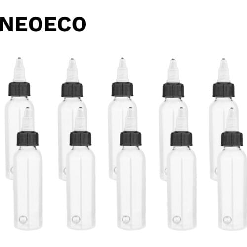 10pcs 30/60/100/250ml Recyclable Clear Tattoo Airbrush Ink Pigment Bottles Empty Bottle Container For Tattoo Ink Color With Bead