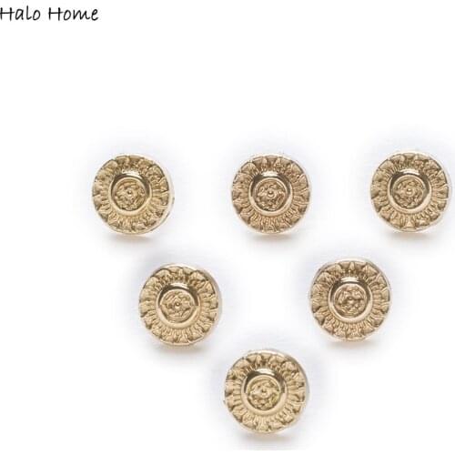 10pcs Sun Gold Metal Shank Buttons Clothing Shirt Sewing Decor Replace Sewing Garment Supplies Accessory 8mm
