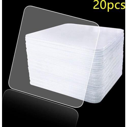 20PCS Double-Sided Adhesive Tape Super Sticky PVC Non-marking Strong Stickers Transparent Glue Strong Viscosity