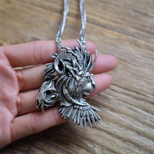 2021 New Fashion Gothic Lion Pendant Necklace Rock Punk Mens jewelry