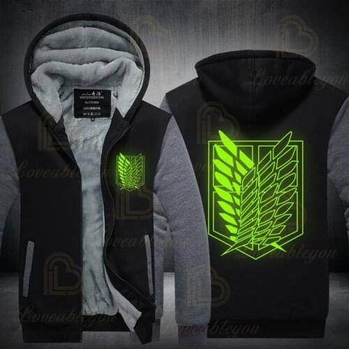 2021 Anime Hoodie Attack on Titan Fleece Hoodied Long Sleeve Streetwear Harajuku Winter Sweatshirt Men Unisex Sport Hoody Tops