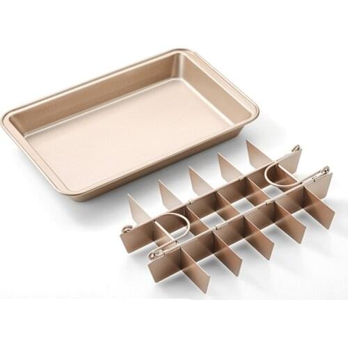 24set Non Stick Brownie Pans with Dividers 18 Cavity Baking Tools Square Lattice Chocolate Cake Mold Brownie Baking Pan Bakeware