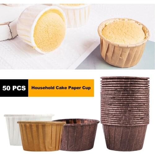 50PCS Paper Souffle Portion Cups dessert cups for Cupcake Cup Baking and High Temperature Cup Household Cake Cup