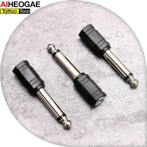 6.35mm Turn 3.5mm Male Ture Female Plug Jack Audio Connector Adapter Permanent Tattoo Power Supply Accessory TPS5132