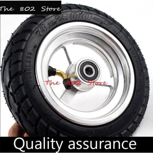 8x2.00-5 tire tubeless Modified Rear inflatable wheel for Modified KUGOO S1 S2 S3 electric scooter Rear hub and tires