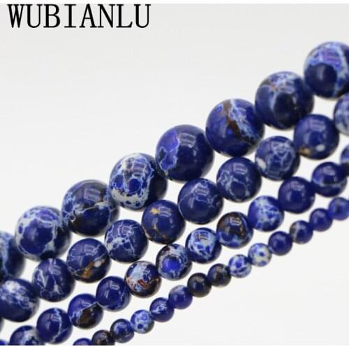 WUBIANLU New Listing 4 6 8 10 12mm Imperial Emperor Natural Stone Beads Charms For Jewelry Making Fashion DIY Necklace Bracelet
