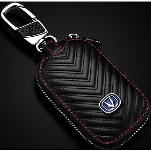 Car Leather Key Case For Changan CS55 Blue Whale Edition CS75 CS35Plus CS85 cs95 With Logo Keychain Key Cover Holder