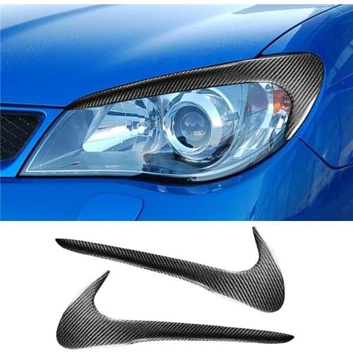Real Carbon Fiber Front Headlight Eyelids Eyebrow Decorative Cover Trim for Subaru Impreza 2006 2007 Exterior Car Accessories
