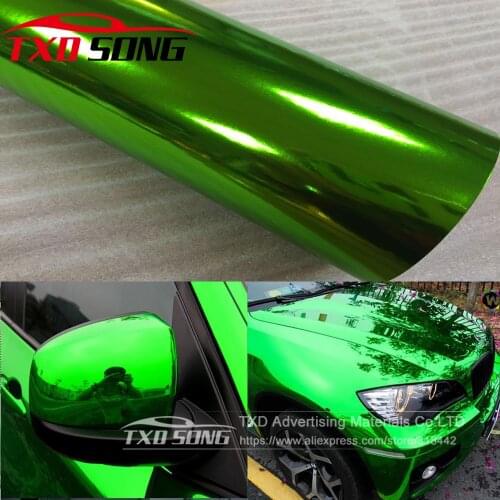 The newest High stretchable mirror green Chrome Mirror flexible Vinyl Wrap Sheet Roll Film Car Sticker Decal Sheet