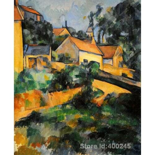 Artwork by Paul Cezanne Turning Road at Montgeroult. Oil paintings reproduction High quality Hand painted