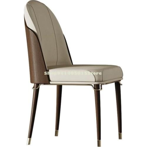 Italian Style Light Luxury Solid Wood Dining Chair Simple Coffee Hotel Restaurant Chair Sales Department Negotiation Chair
