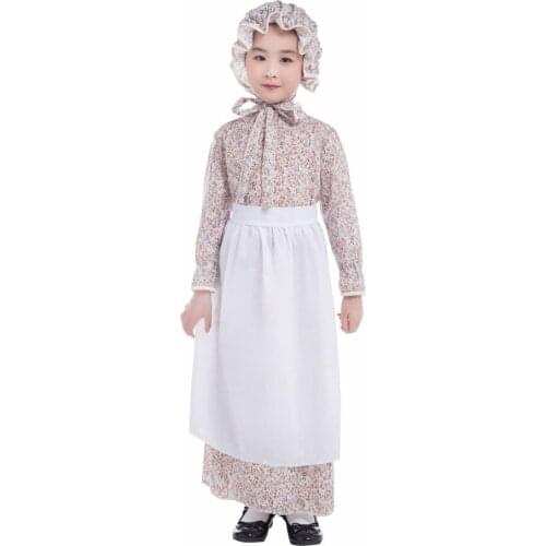 Girls Maid Cosplay Costume Grandma Wolf Fancy Europe Traditional Halloween Long Dresses Elegant Female Carnival Outfit