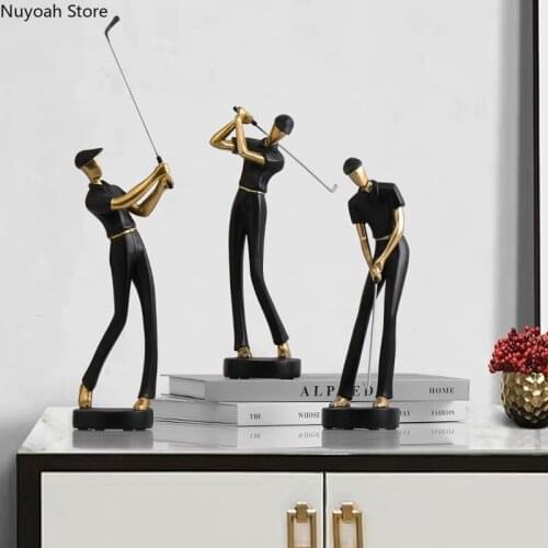 Creative Golf Character Sculpture Decoration Office Desktop Decoration Accessories Resin Abstract Crafts Statue Exquisite Gift