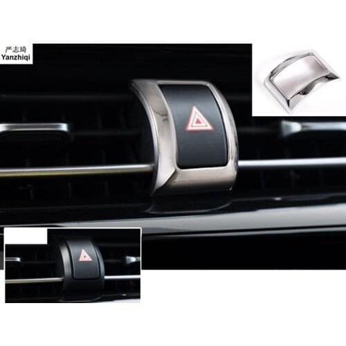 ABS Chrome hazard switch cover 1pcs interior panel plating parts garnish bezel trim dress-up For Toyota C-HR CHR