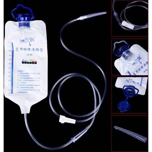 Medical Household Enema Bag Women Anal Shower 1200ML Enema Kit Spa bowel Detoxification Colon Hydrotherapy Anus&Vaginal Cleaning