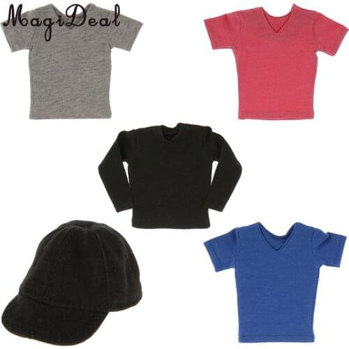 Cotton Fabric 1/6 Scale Mens Short Sleeve T-Shirt for 12 Inch Action Figure Body Dolls Toys 3Colors
