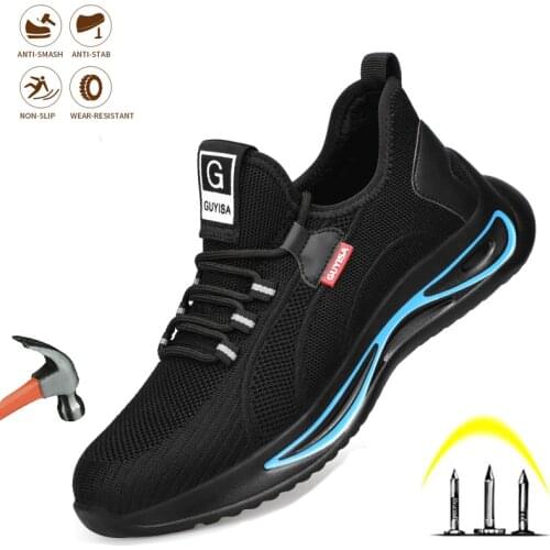 Mens Safety Work Shoes Steel Toe Cap Indestructible Anti-smashing Anti-puncture Steel Toe Cap Work Boots Lightweight Breathable