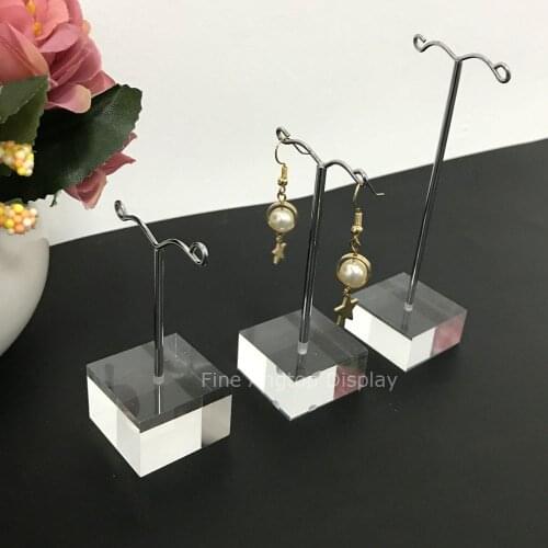 Desktop Earring display set of 3 clear acrylic jewelry stand holder retail display
