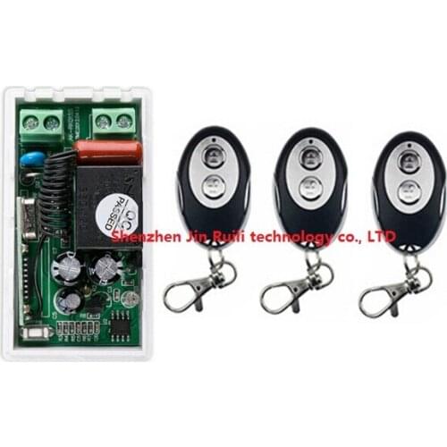 New AC220V 1CH Wireless Remote Control Switch System 1*Receiver + 3 *ellipse shape Transmitters for Appliances Gate Garage Door