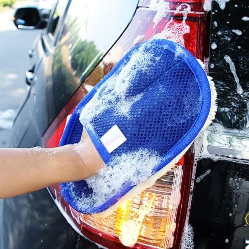 Wool Wash Cleaning Polish Glove Mitt Cloth Brush Tools for Car Motor Auto