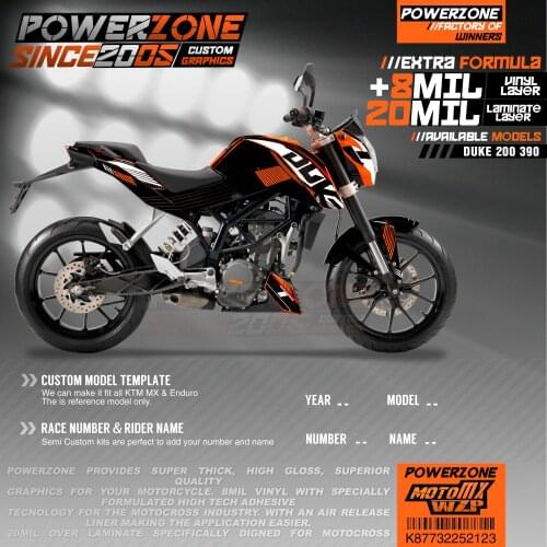 PowerZone Custom Team Graphics Backgrounds Decals 3M Stickers Kit For KTM DUKE 200 390 2011-2016 2017-2019 123