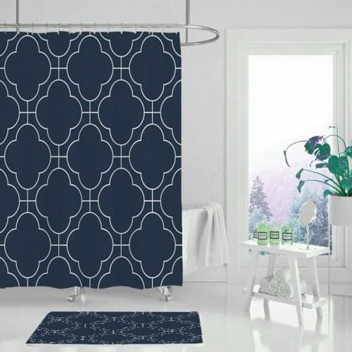 Plastic PVC 3D Waterproof Shower Curtain Geometric Round Bathroom Mold-proof Curtain