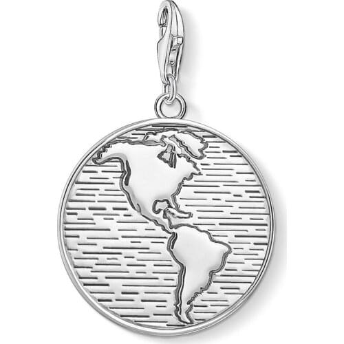Double Faced Earth Charms for Jewelry Making America Africa Europe 925 Sterling Silver Fit DIY Bracelet Accessories Women Men