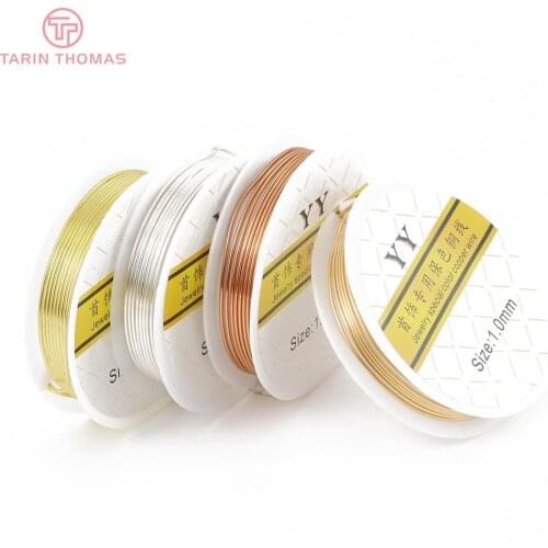 1 Roll 0.3MM 0.5MM 0.6MM 0.8MM 1MM 24K Champagne gold Can make shape Copper Metal Wire High Quality Diy Findings Accessories