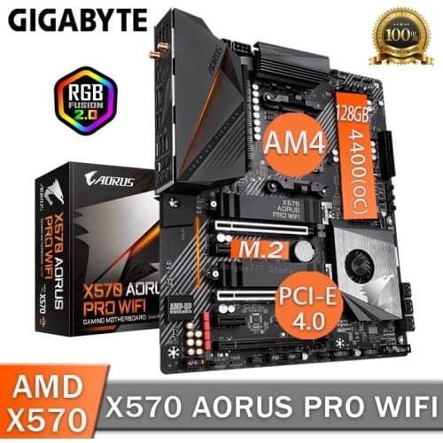 Socket AM4 Gigabyte X570 AORUS PRO WIFI Motherboard AMD X570 DDR4 128GB PCI-E 4.0 M.2 SSD Bluetooth 5.0 PC X570 Placa-Mãe AM4