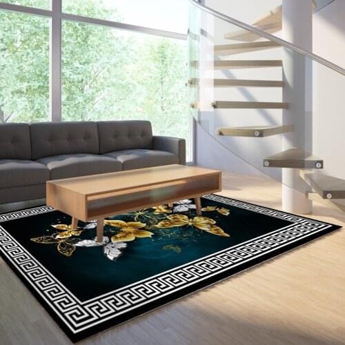 Reese Velvet Lint Free Soft Carpets Living Room Traditional Chinese Style Butterfly Dance Area Rugs Bedroom Anti Slip Customable