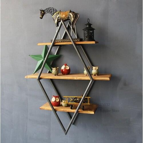 Chinese Restaurant Porch Decorations Wrought Iron Notes Racks Round Hotel Wall Hanging Industrial Bar Decoration