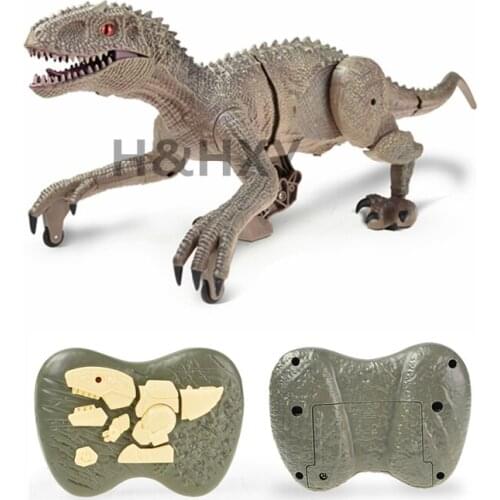 2.4G RC Dinosaur Intelligent Raptor Animal Remote Control Jurassic Dinosaur Toy Electric Walking Animals Cat Toys For Children